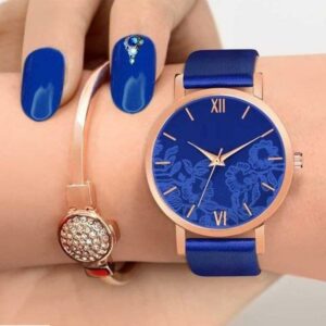 Women’s Synthetic Leather Watch, Royal Blue