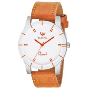 Lorenz Watch White Dial Men's Orange Analog Watch