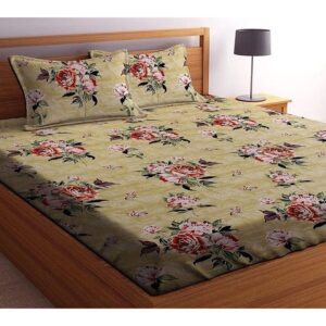 100 Percent Glace cotton Fitted bed sheet with 2 pillow covers