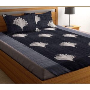 100 Percent Glace cotton Fitted bed sheet with 2 pillow covers