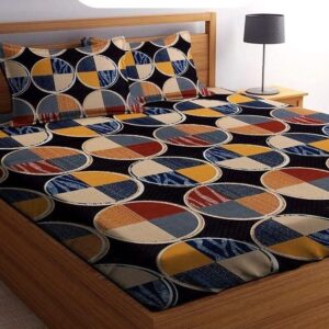 100 Percent Glace cotton Fitted bed sheet with 2 pillow covers