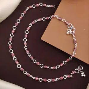 Women's Beautiful Silver Plated Anklets