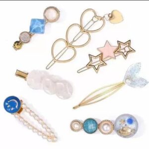 Gracious Pearl Gold Plated Hairclip Jewellery for Women Hair Pin (Blue)