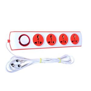 4X1 Power Strip With 4-Outlet International Sockets, Master Switch, Indicator And 2M Power Cord