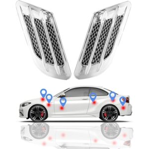 Air Flow Duct Racing Side Scoop Vent Air Flow Sticker Universal for All Cars, Pack of 2