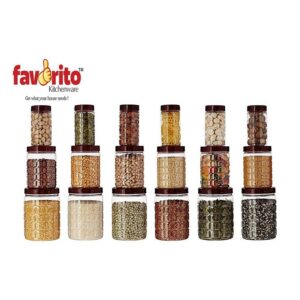 Brown Plastic Storage Container Gift Set, 18 pcs