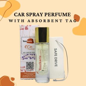 Car Perfume Spray Air Freshener with High Absorbent Hanging diffuser Tag, Natural Fragrance of Aqua, Pack of 2