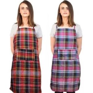 Cotton Checkered Kitchen Apron, Pack of 2