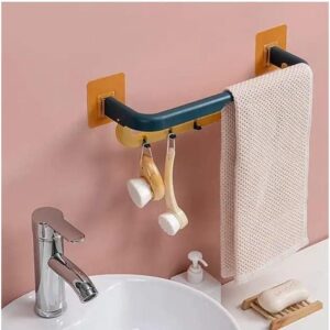 Double Layer Plastic Towel Rack with Hooks