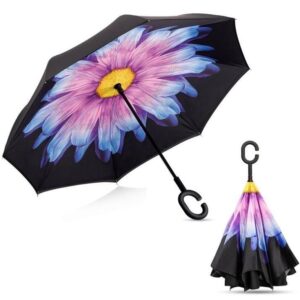 Double Layer Strong waterproof Umbrella with C- Shape Handle