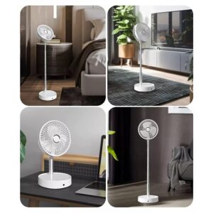 Folding Portable Retractable Floor Fan USB Desk Remote Control Fan