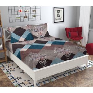 Glace Cotton Elastic Fitted Double Bedsheets