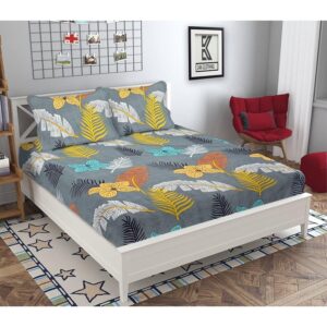 Glace Cotton Elastic Fitted Double Bedsheets