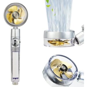 Handheld Shower Head - Power High-Pressure Turbo Fan Shower Head with Filter and Pause Switch