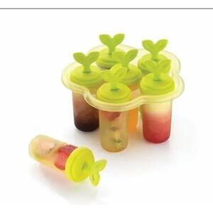 Ice Cream Mould Tray of 6 Candy with Reusable Stick, Yellow