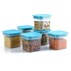 Kitchenware Blue Plastic Woman's First Choice Storage Container 600 ml, Set Of 6