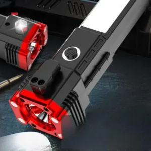 Portable LED Flashlight Multifunctional Work Light Power Bank Emergencies Safety Hammer