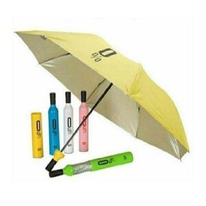 Newest wine bottle shaped Umbrella with plastic cover, Assorted Color, Pack of 2