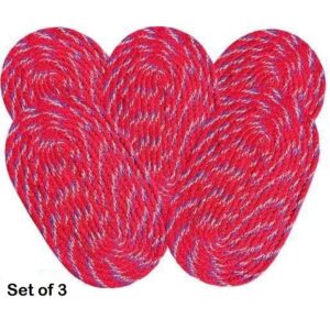 Oval Solid Cotton Floor Mat, Pack of 3