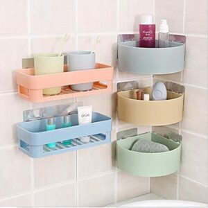 Bathroom Kitchen Office Organizer Wall Mounted Shower Storage Rack Plastic Combo Pack -5