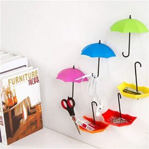 Plastic Umbrella Key Holder, Wall Hanging Hook - Set of 3, 11x3x6cm, Multicolour