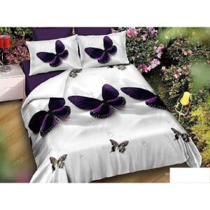 Polycotton Printed Double Bedsheets -White