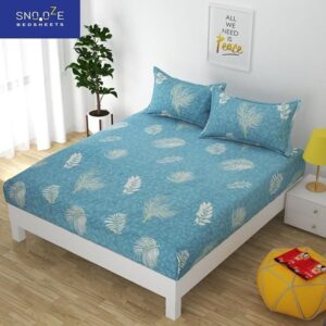 Snooze Elastic Fitted Printed Queen Size Bedsheets