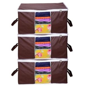 Solid Non Woven Storage Organizer, Set of 3