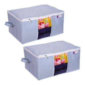 Storage Bag-UnderBed Blanket Storage Bag Covers With Handles, Set of 2