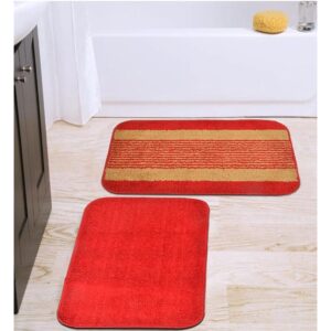 Stripe Pattern Anti Skid Bath Mats/Doormats, Pack of 2