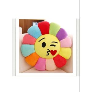 Velvet Sunflower Smiley Cushion
