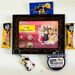 Rakshabandhan Combo 13- Photo Frame, Photo Rakhi, Chocolates, Keychain