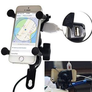 X-Grip Bike Mobile Charger & Phone Holder, Black