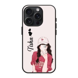 Selfie Girl Glass Name Case