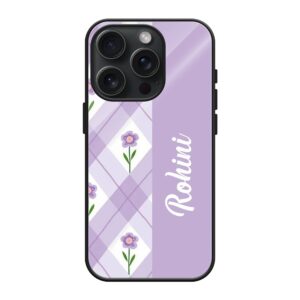 Lavender Floral Glass Name Case