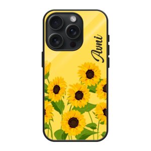 Golden Blooms Glass Name Case