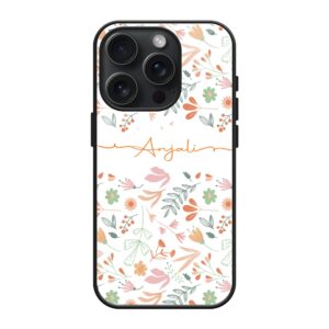 Flower Pattern Glass Name Case