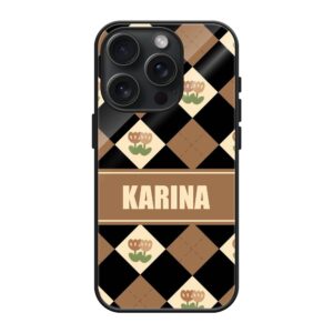 Earthy Floral Glass Name Case