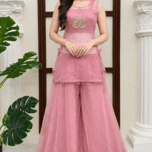 Latest Silk Fabric Plazo Dress For Gen Z Girl