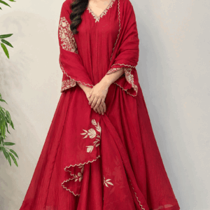 Designer Embroidery Work Anarkali Dress Suit For Diwali