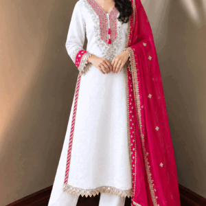 Chinnon Silk Fabric Embroidery Work Suit For Women